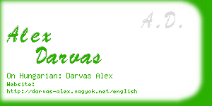 alex darvas business card